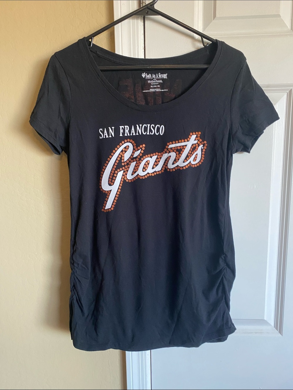 San Francisco Giants Maternity T-Shirt Medium Black MLB Baseball Tee